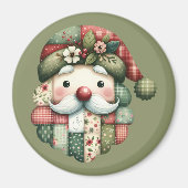 Weihnachtliches Patchwork-Santa-Volksfest Magnet (Vorne)