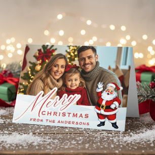 Weihnachtliches Retro-Foto mit Weihnachtsmann im S Feiertagskarte