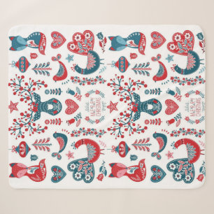 Weihnachtliches Rot-Navy-Christmas-Schwedische Vol Sherpadecke