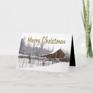 Weihnachtliches rustikales Barn-Typografie individ Feiertagskarte