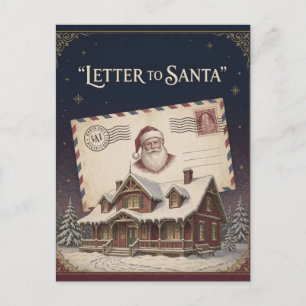 Weihnachtliches Santa-Brief-Christmas-Cottage Postkarte