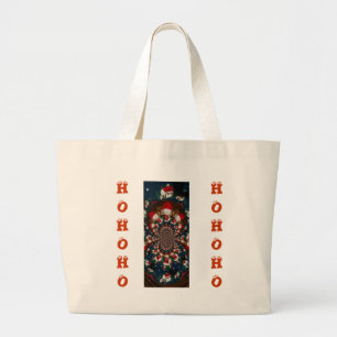 Weihnachtliches Santa-Kaleidoskop-Design Jumbo Stoffbeutel