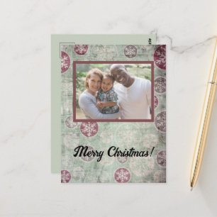 Weihnachtliches Vintage-Ornament Frohe Weihnachten Postkarte