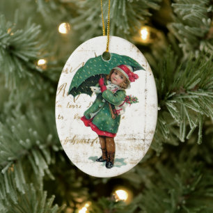 Weihnachtliches Vintage-Schätzchen Keramik Ornament