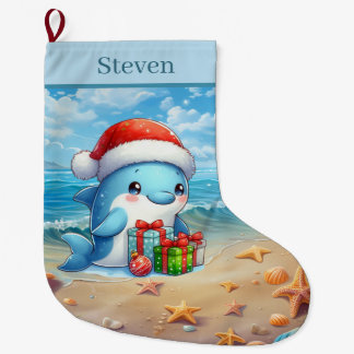 Weihnachtliches Weihnachten füge Name Strand Delph Großer Weihnachtsstrumpf
