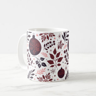 Weihnachtliches Winter Rot und Schwarz Weihnachten Kaffeetasse