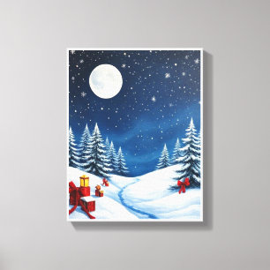 Weihnachtliches Winter-Wunderland Leinwanddruck