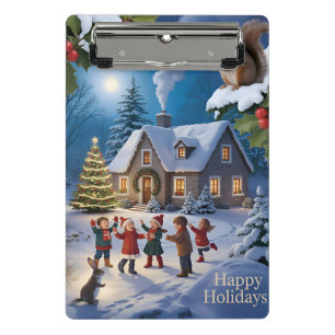 Weihnachtliches Winterdorf Mini Klemmbrett