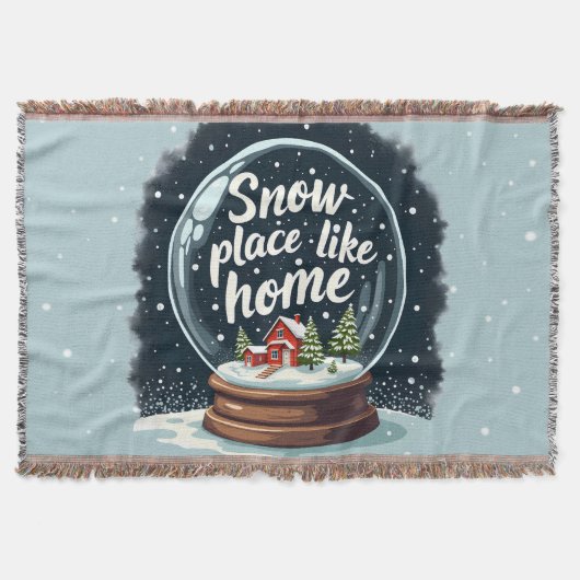Weihnachtliches Zitat 'Snow Place Like Home' Decke (Vorderseite)