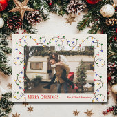 Weihnachtlicht-Strand-Foto Feiertagskarte