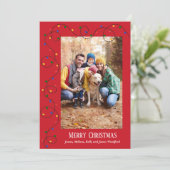 Weihnachtlicht-Strand-Foto Feiertagskarte (Stehend Vorderseite)