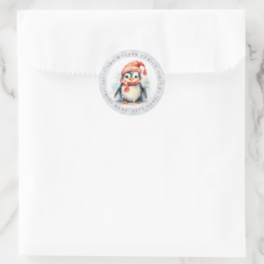 Weihnachtpenguin Round Stickers (Tasche)