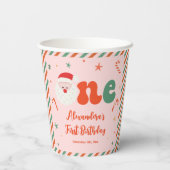 Weihnachts 1. Geburtstag Party Girl Pappbecher (Rückseite)