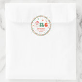 Weihnachts 1. Geburtstag Party Runder Aufkleber (Tasche)