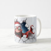 Weihnachts-3D-Oktopus Kaffeetasse (VorderseiteRechts)