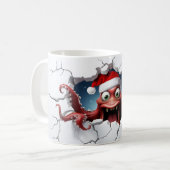 Weihnachts-3D-Oktopus Kaffeetasse (Vorderseite Links)