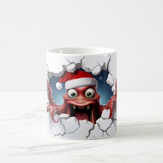 Weihnachts-3D-Oktopus Kaffeetasse (Mittel)