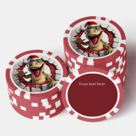 Weihnachts-3dee Dinosaurier hinzufügen Text Pokerchips