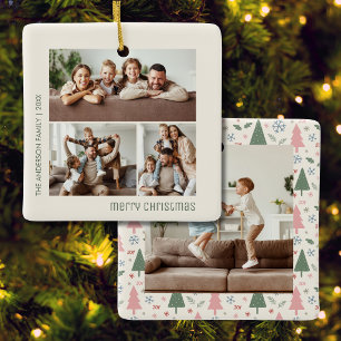 Weihnachts-4-Fotos Keramikornament