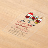 Weihnachts Abendessen Cocktails Wein Gläser Acryleinladungen (Ablage )