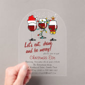 Weihnachts Abendessen Cocktails Wein Gläser Acryleinladungen (Insitu (Handheld))
