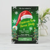 Weihnachts Abendessen Einladung Editable Card (Stehend Vorderseite)