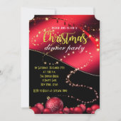 Weihnachts-Abendessen in Schwarz und Rot Party Ein Einladung (Vorderseite)