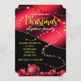 Weihnachts-Abendessen in Schwarz und Rot Party Ein Einladung