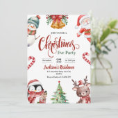 Weihnachts-Abendessen Party Einladung, Weihnachts- Feiertagskarte (Stehend Vorderseite)