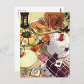 Weihnachts-Abendessen Tafelfest Foto Postkarte (Vorne/Hinten)