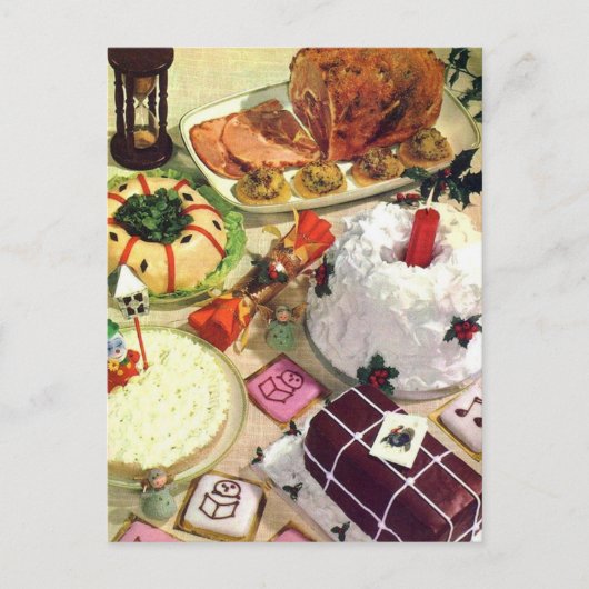 Weihnachts-Abendessen Tafelfest Foto Postkarte (Vorderseite)