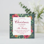 Weihnachts-Abendessen Weinkeller Urlaub Florenz Einladung (Stehend Vorderseite)