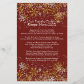 Weihnachts-Abendmenü Schneeflocken Flyer (Vorne)