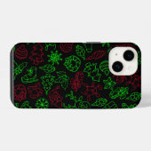 Weihnachts-Abstraktmuster iPhone Hülle (Rückseite (Horizontal))