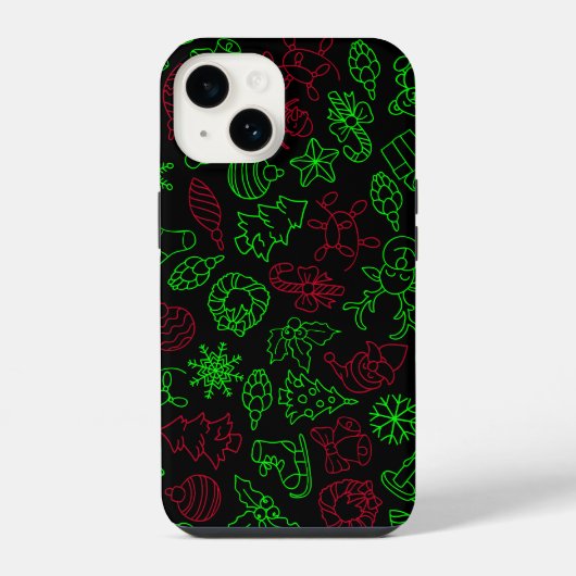 Weihnachts-Abstraktmuster iPhone Hülle (Rückseite)