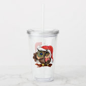 Weihnachts Acrylic Tumbler Baby Owl mit Geschenken Acryltrinkbecher (Vorderseite)