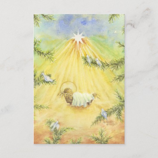 Weihnachts Adore Jesus Enclosure Cards Geschenkart Begleitkarte (Vorderseite)