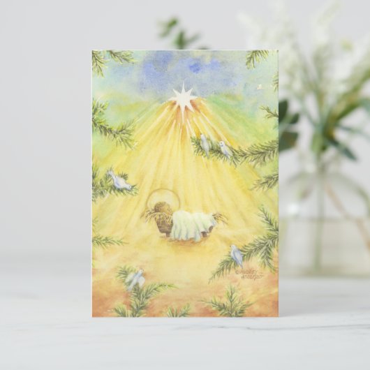 Weihnachts Adore Jesus Enclosure Cards Geschenkart Begleitkarte (Stehend Vorderseite)