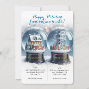Weihnachts-Adressänderungs-Schneekugeln-Karte Einladung