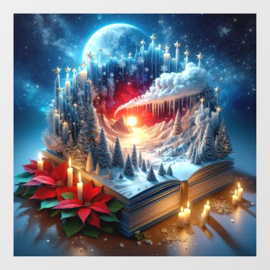 Weihnachts-Advent-Fenster Klammern Fensteraufkleber (Blatt)