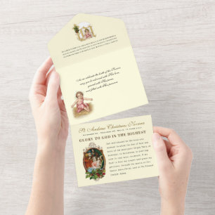 Weihnachts-Adventsgebet Vintage religiöse Novena All In One Einladung