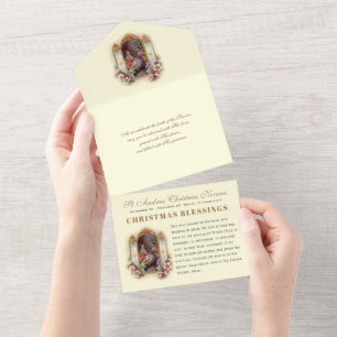 Weihnachts-Adventsgebet Vintage religiöse Novena All In One Einladung