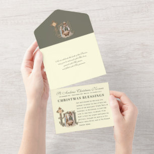 Weihnachts-Adventsgebet Vintage religiöse Novene All In One Einladung