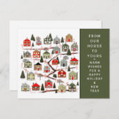 Weihnachts-Adventskalender Feiertagspostkarte (Vorne/Hinten)