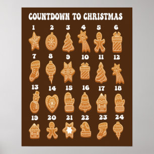 Weihnachts-Adventskalender Lebkuchen Poster