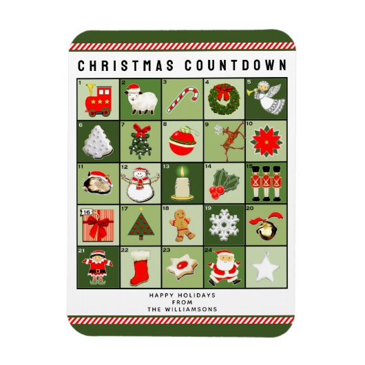 Weihnachts-Adventskalender Magnet (Vertikal)
