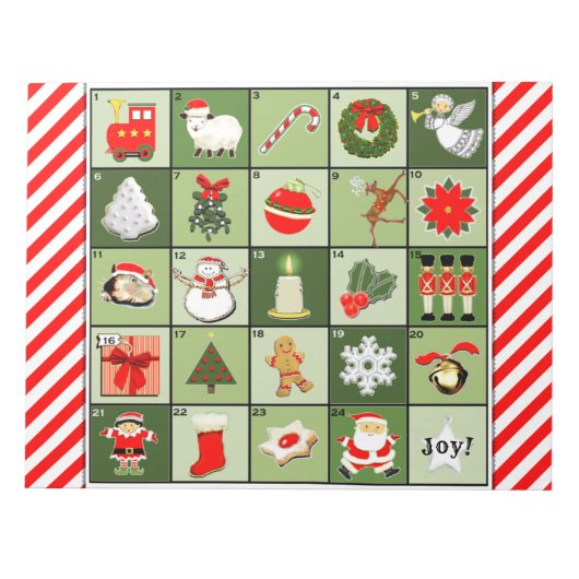 Weihnachts-Adventskalender Notizblock (Vorderseite)