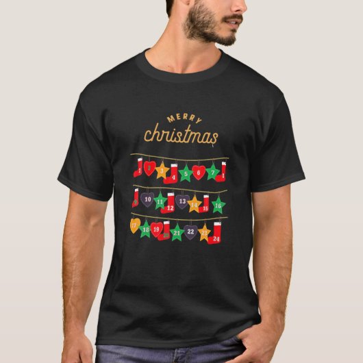 Weihnachts-Adventskalender T-Shirt (Vorderseite)