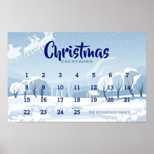 Weihnachts-Adventskalender zum Countdown Poster (Vorne)