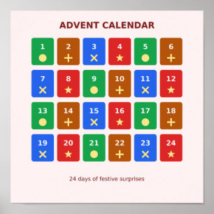Weihnachts-Adventskalenderposter Poster